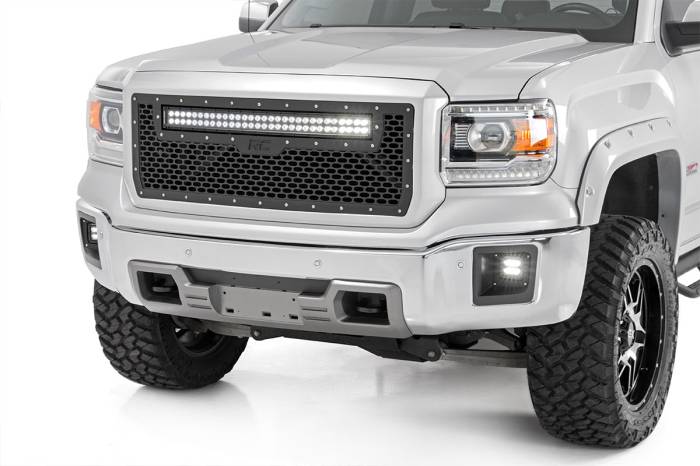 Rough Country - Mesh Grille 30 Inch Dual Row LED Black GMC Sierra 1500 2WD/4WD (2014-2015) Rough Country