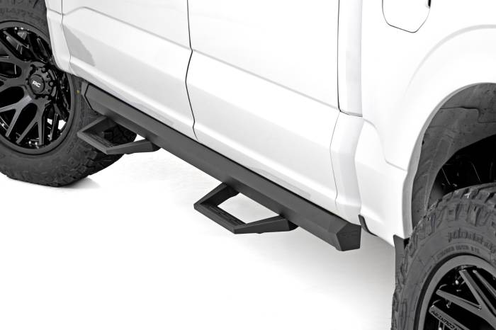 Rough Country - SRL2 Adj Aluminum Step Crew Cab Ford F-150/Lightning/F-250/F-350/Raptor (15-26) Rough Country