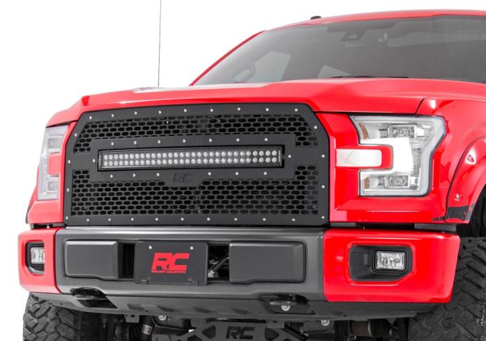 Rough Country - Mesh Grille 30 Inch Dual Row LED Black Ford F-150 2WD/4WD (2015-2017) Rough Country