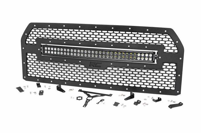 Rough Country - Mesh Grille 30 Inch Dual Row LED Black Amber DRL Ford F-150 (15-17) Rough Country