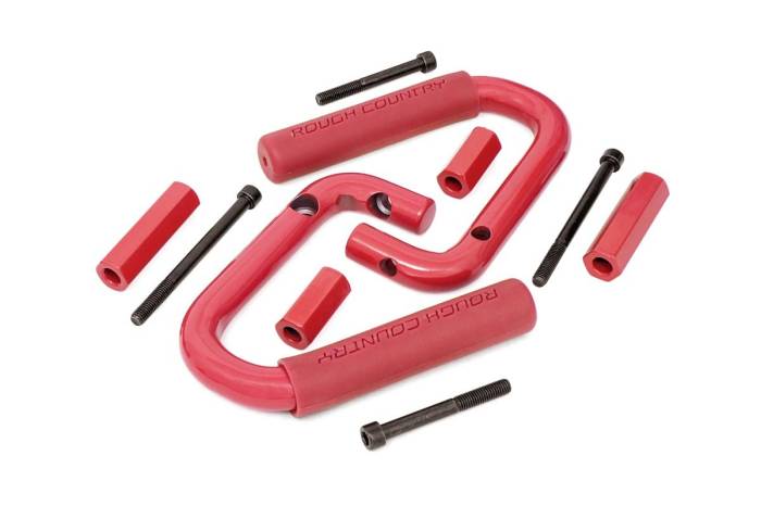 Rough Country - Grab Handles Steel Front Red Jeep Wrangler JK/Wrangler Unlimited (07-18) Rough Country