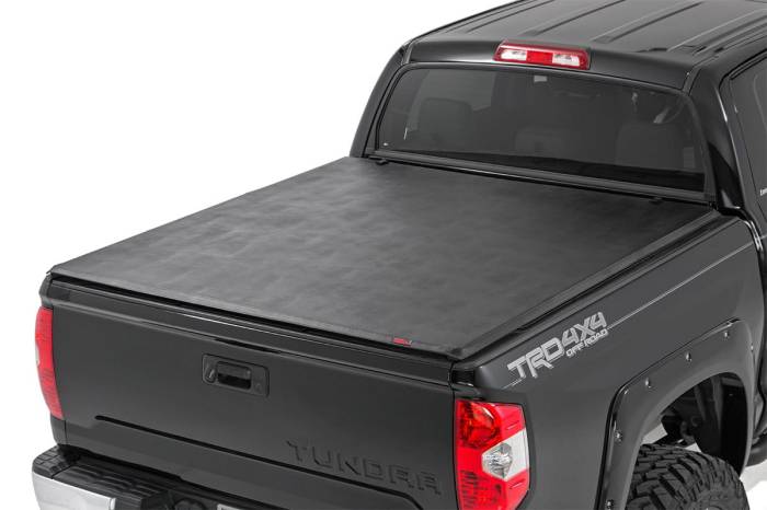Rough Country - Soft Tri-Fold Bed Cover With & W/O OE Rails 6 Foot 7 Inch Bed Toyota Tundra (07-21) Rough Country