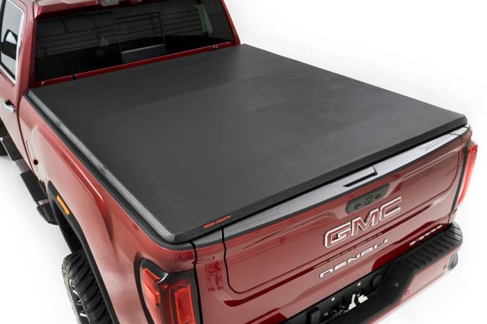 Rough Country - Soft Tri-Fold Bed Cover 6 Foot 9 Inch Bed Silverado/Sierra 2500HD/3500HD (20-26) Rough Country