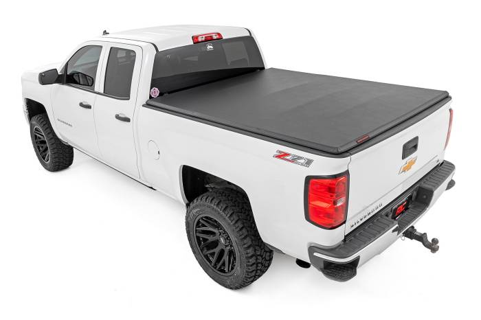 Rough Country - Soft Tri-Fold Bed Cover 6 Foot 7 Inch Bed Silverado/Sierra 1500/2500HD/3500HD (14-19 & Classic) Rough Country