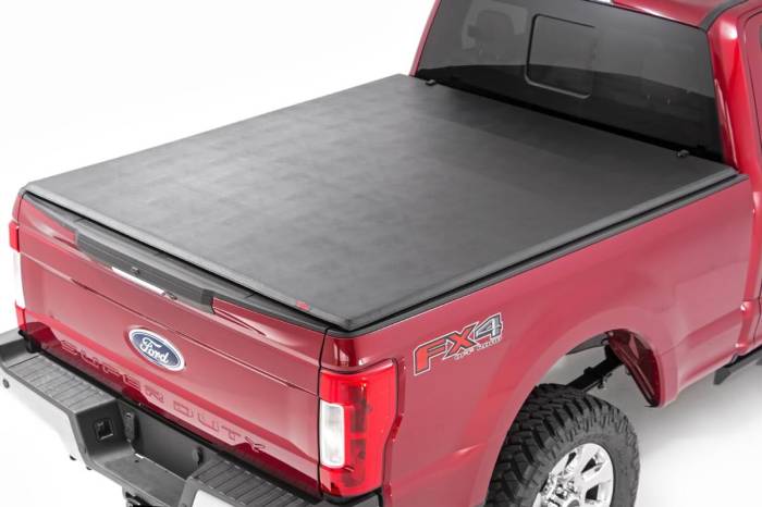 Rough Country - Soft Tri-Fold Bed Cover 6 Foot 10 Inch Bed Ford F-250/F-350 Super Duty (17-26) Rough Country