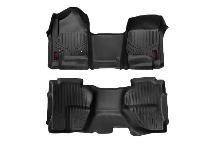 Rough Country - Floor Mats FR & RR OV Hump Ext Cb Silverado/Sierra 1500/2500HD/3500HD 2WD/4WD Rough Country
