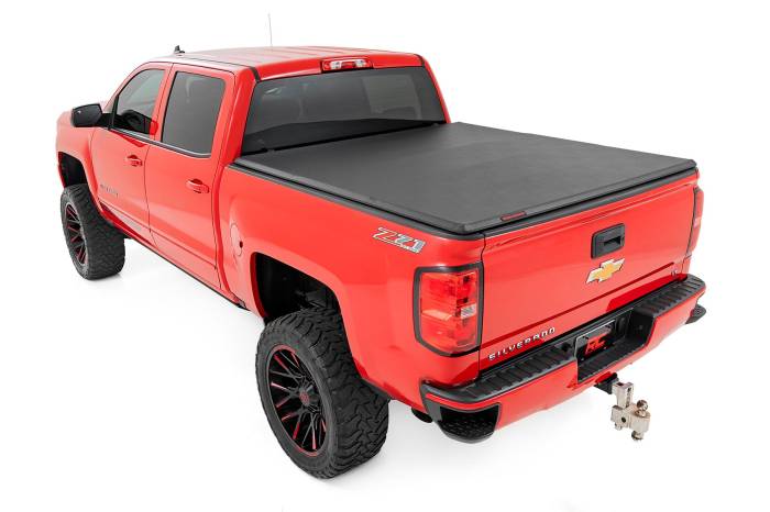 Rough Country - Soft Tri-Fold Bed Cover 5 Foot 9 Inch Bed Silverado/Sierra 1500 (14-18 & Classic) Rough Country