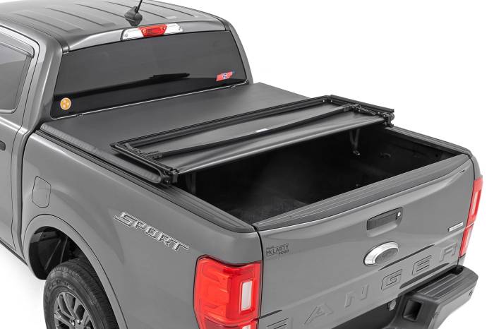 Rough Country - Soft Tri-Fold Bed Cover 5 Foot Bed Ford Ranger 2WD/4WD (2019-2023) Rough Country