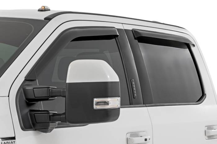 Rough Country - Side Window Deflectors Tape On Rain Guard Ford F-150/Lightning/F-250/F-350/Raptor (15-26) Rough Country
