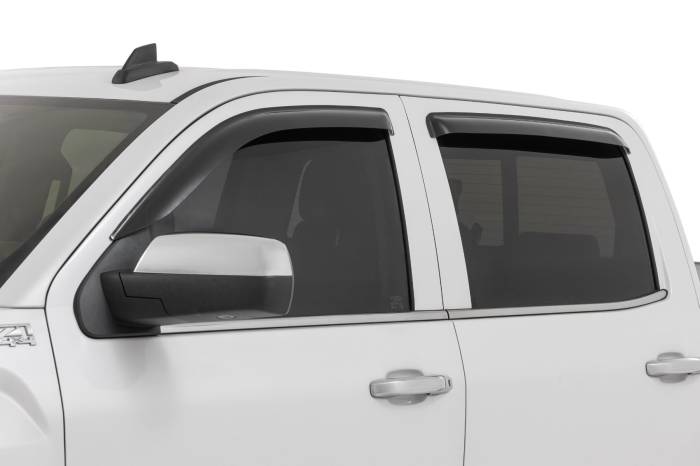 Rough Country - Side Window Deflectors Tape On Rain Guard Silverado/Sierra 1500/2500HD/3500HD 2WD/4WD Rough Country