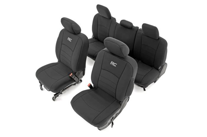 Rough Country - Seat Covers FR Bucket RR Full bench Ram 1500 (09-18)/2500 (11-18)/3500 (11-18) Rough Country
