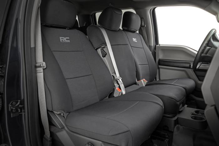 Rough Country - Seat Covers FR Bench Ford F-150 (15-26)/F-250 Super Duty (17-26)/F-350 Super Duty (17-26) Rough Country