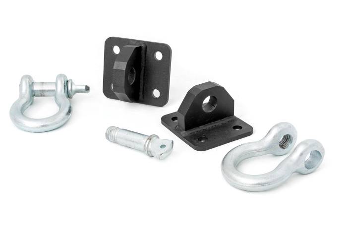 Rough Country - D Ring Shackles and Mounts TJ Stubby XJ Winch Jeep Cherokee XJ (84-01)/Wrangler TJ (97-06) Rough Country