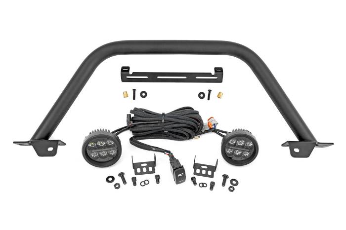 Rough Country - Safari Bar 3.5 Inch Round LED (Pair) Black Amber DRL OE Modular Steel Ford Bronco (21-25) Rough Country