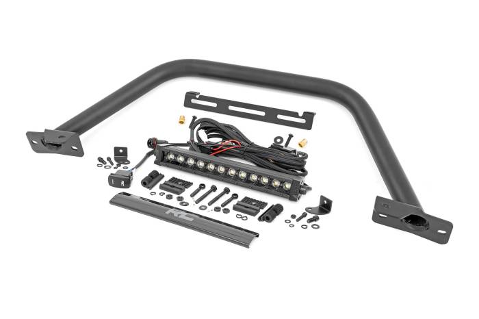 Rough Country - Safari Bar 12 Inch LED Light Bar Black DRL Single Row OE Modular Steel Ford Bronco (21-25) Rough Country