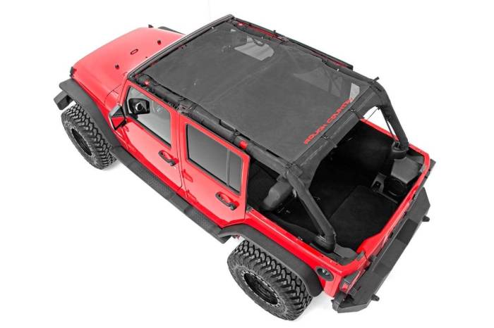 Rough Country - Mesh Bikini Top Plus Black Jeep Wrangler Unlimited 2WD/4WD (2007-2018) Rough Country