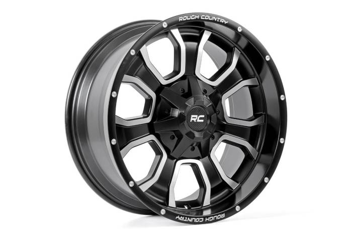 Rough Country - 93 Series Wheel One-Piece Matte Black 20x10 8x6.5 -18mm Rough Country