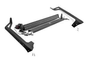 LED Light Kit Windshield Mount 50 Inch Black Dual Row Jeep Wrangler JK (07-18) Rough Country