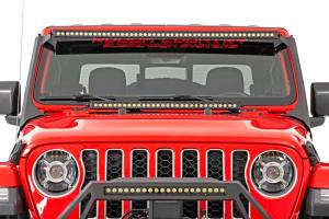 Rough Country - LED Light Kit Windshield Mount 50 Inch Black Dual Row Jeep Gladiator JT/Wrangler JL (18-26) Rough Country - Image 6
