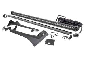 LED Light Kit Windshield 50 Inch Black Single Row WHT DRL Jeep Gladiator JT/Wrangler JL (18-26) Rough Country