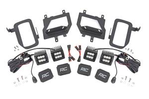 LED Light Kit Fog Mount Dual 2 Inch Black Pairs Flood Ford F-150 (15-17) Rough Country