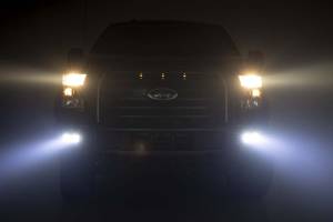Rough Country - LED Light Kit Fog Mount Dual 2 Inch Black Pairs Flood Ford F-150 (15-17) Rough Country - Image 4