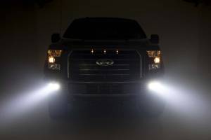 Rough Country - LED Light Kit Fog Mount Dual 2 Inch Black Pairs Flood Ford F-150 (15-17) Rough Country - Image 5