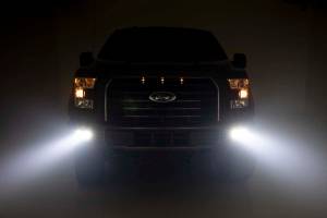 Rough Country - LED Light Kit Fog Mount Dual 2 Inch Black Pairs Spot Ford F-150 (15-17) Rough Country - Image 5