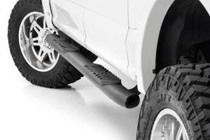 Oval Nerf Step Crew Cab Black Ford F-150/Lightning/F-250/F-350/Raptor (15-26) Rough Country