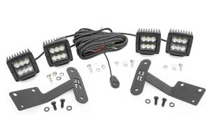LED Light Kit Ditch Mount Dual 2 Inch Black Pairs Spot Toyota Tundra (14-21) Rough Country