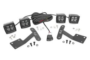 LED Light Kit Ditch Mount Dual 2 Inch Black Pairs Amber DRL Toyota Tundra (14-21) Rough Country