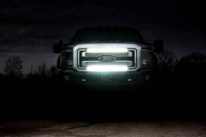 Rough Country - LED Light Kit Grill 30 Inch Black Single Row White DRL Ford F-250/F-350 Super Duty (11-16) Rough Country - Image 4