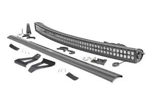 LED Light Kit Windshield Mount 50 Inch Black Dual Row Jeep Cherokee XJ (84-01) Rough Country