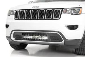 LED Light Kit Bumper Mount 20 Inch Black Dual Row Amber DRL Jeep Grand Cherokee WK2 (11-20) Rough Country