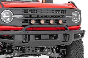 Rough Country - Light Bar Mount 3.5 Inch Round LED (Quad) Black Amber DRL OE Modular Steel Ford Bronco (21-24) Rough Country - Image 2