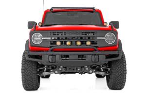 Rough Country - Light Bar Mount 3.5 Inch Round LED (Quad) Black Amber DRL OE Modular Steel Ford Bronco (21-24) Rough Country - Image 4