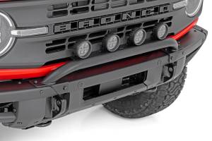 Rough Country - Light Bar Mount 3.5 Inch Round LED (Quad) Black Amber DRL OE Modular Steel Ford Bronco (21-24) Rough Country - Image 6
