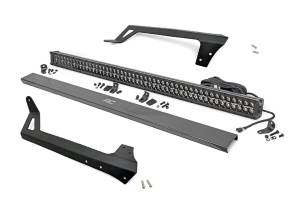 Rough Country - LED Light Windshield Mnt 50 Inch Black Dual Row White DRL Jeep Wrangler JK (07-18) Rough Country - Image 1