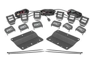 LED Light Kit Fog Mount Triple 2 Inch Black Pair Spot/Flood Ford Bronco (21-25) Rough Country