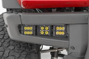 Rough Country - LED Light Kit Fog Mount Triple 2 Inch Black Pair Spot/Flood Ford Bronco (21-25) Rough Country - Image 6