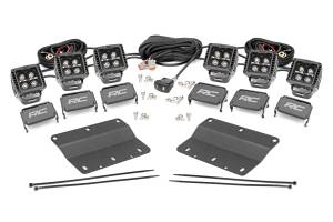 LED Light Kit Fog Mount Triple 2 Inch Black Pair Amber DRL Ford Bronco (21-25) Rough Country