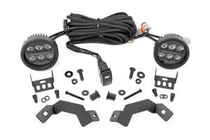 LED Light Kit Ditch Mount Black Series Round 3.5 Inch Amber DRL Toyota LandCruiser (2024) Rough Country