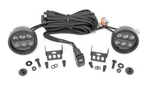 LED Light Kit Ditch Mount 3.5 Inch Black Round Pair Amber DRL Ford Bronco (21-25) Rough Country