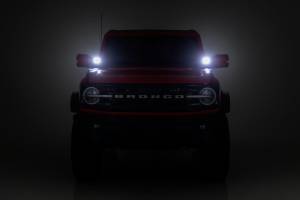 Rough Country - LED Light Kit Ditch Mount 3.5 Inch Black Round Pair Amber DRL Ford Bronco (21-25) Rough Country - Image 5