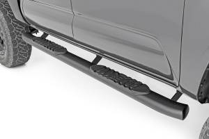 Oval Nerf Step Double Cab Black Toyota Tacoma 2WD/4WD (2005-2023) Rough Country