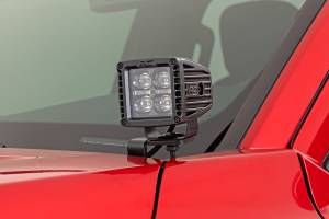 LED Light Kit Ditch Mount 2 Inch Black Pair White DRL Toyota Tacoma (24-26) Rough Country