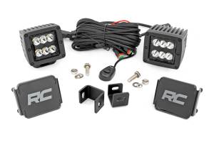 Rough Country - LED Light Kit Ditch Mount 2 Inch Black Pair Spot Toyota Tundra (22-26) Rough Country - Image 1