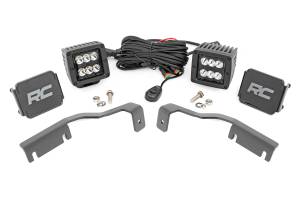 LED Light Kit Ditch Mount 2 Inch Black Pair Spot Nissan Frontier (22-26) Rough Country