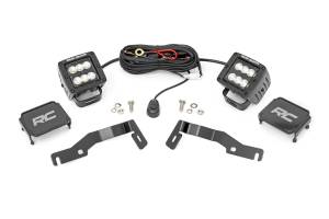 Rough Country - LED Light Kit Ditch Mount 2 Inch Black Pair Flood Toyota Tacoma (24-26) Rough Country - Image 2