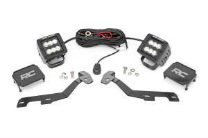 LED Light Kit Ditch Mount 2 Inch Black Pair Flood Ram 1500 2WD/4WD (19-26) Rough Country